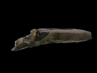 Korean Style Stone Staircase 3D model