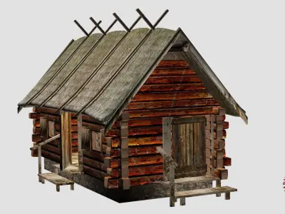 country cottage1 lwo Low-poly 3D model