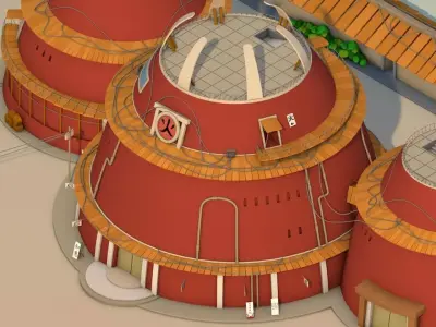 Hokage Building - Naruto by DSZarts Low-poly 3D model