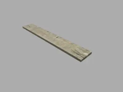 low poly wood plank Low-poly 3D model