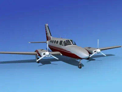 Cessna 414A Chancellor V10 3D model