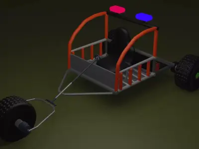 Bugys police car with trailer Free 3D model