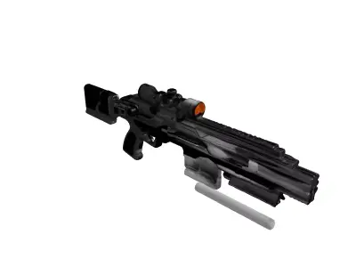 SciFi Rifle with Rail Attachments 3D model