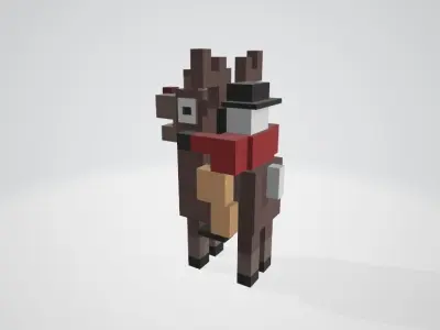 Cross a Road type game Reindeer - Baby Rudolph Low-poly 3D model