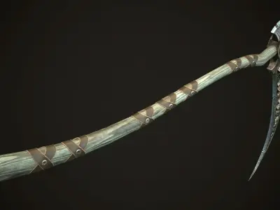 Undead Scythe - game ready model Low-poly 3D model