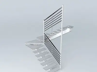 Escalera intermediate support Free 3D model