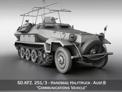 SDKFZ 251 3 - Ausf B - Communications Vehicle 3D model