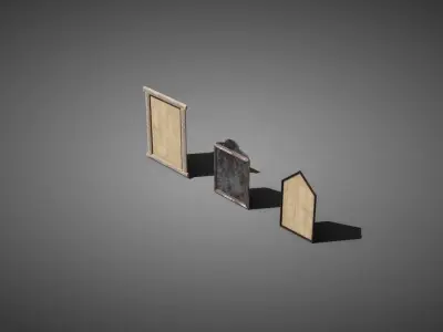 Public property props Low-poly 3D model