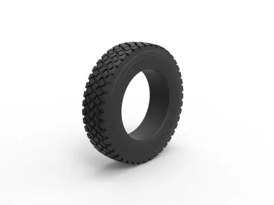 Semi truck tire 7 Scale 1 to 25 3D print model