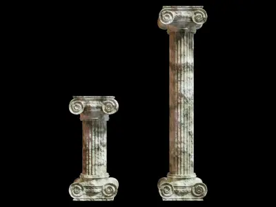 Old Ionic Column includes tall and a short one 3D model
