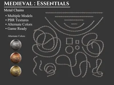 Medieval Essentials Chain Building Set Low-poly 3D model