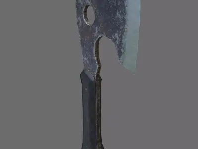 Axe game-ready old style PBR Free low-poly 3D model