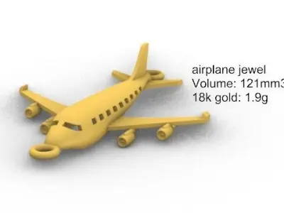 Airplane Jewel 3D print model