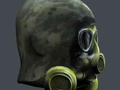 Gas mask helmet 3d model military combat Low-poly Low-poly 3D model