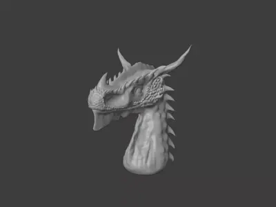 Beautiful dragon head made in Blender 3D 3D model