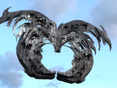 Dragestil Dragon archway Low-poly 3D model