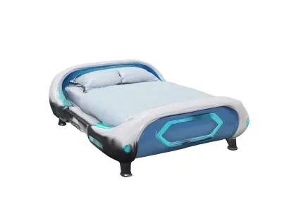Retro scifi bed 3D model purchase