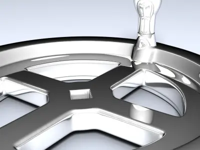 Crank Wheel High poly 3D model