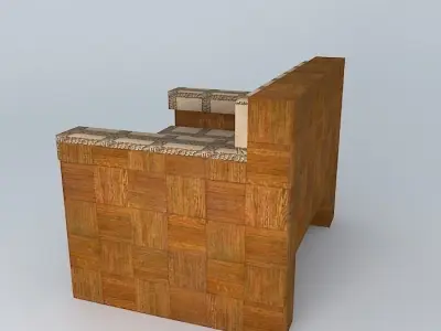 Simple office sofa 3D model