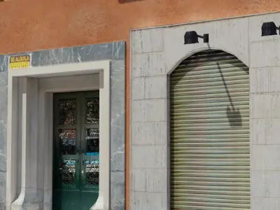 Building apartment with balconies Low-poly 3D model