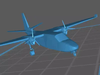 Airplane - Twin Commander AC 1000 695 A B Low Poly 3D print model