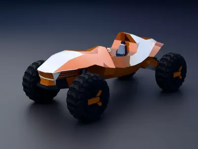 Low Poly Offroad Quad Bike Asset Pack Low-poly 3D model