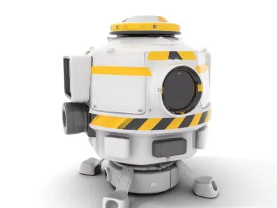 Yellow Striped Drone Pod model pack Low-poly 3D model