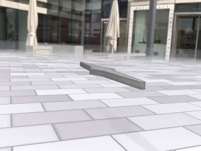 Concrete Power Pole Cross Connection 8 - Object 119 Low-poly 3D model