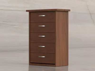 5 drawer cabinet Free low-poly 3D model