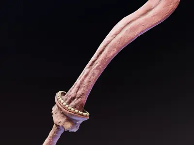 Cursed Tongue Sword Low-poly 3D model