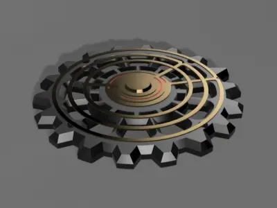 GEAR CLOCK Low-poly 3D model