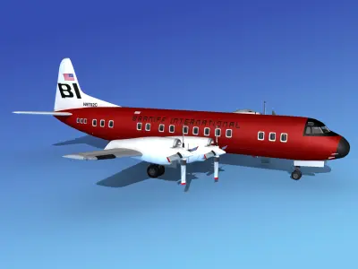 Lockheed L-188 Electra HP Braniff Intl 5 3D model