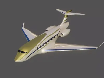 Business Jet - Low Poly - Game Ready - PBR Low-poly 3D model
