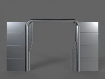 PBR Sci-Fi Door 2 Low-poly 3D model