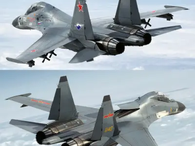 Su-30M2 russian air force fighter jet 3D model