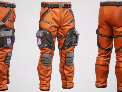 Sci-Fi Pants P02 Low-poly 3D model