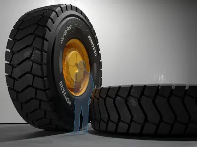 4690R57 High poly tire 3D model 3D model