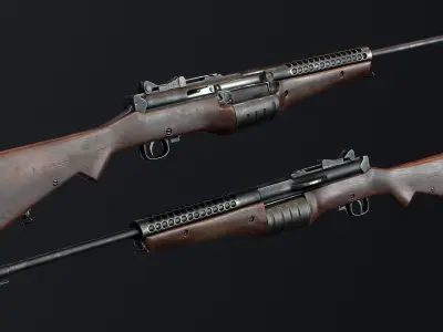 PBR M1941 Johnson Rifle Low-poly 3D model