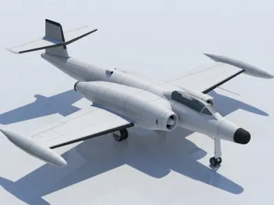 Avro Canada CF-100 Canuck Low Poly Static Blank Low-poly 3D model