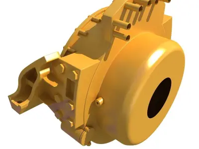 Yellow Engine Part V6 3D model