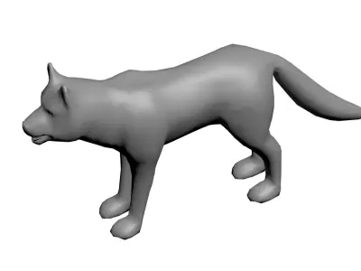 Wolf-wild animals Low-poly 3D model
