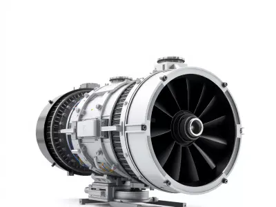 Silver Jet Engine model pack Low-poly 3D model