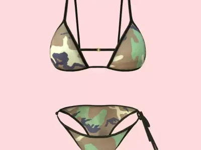 Sexy Army Bikini P01 Low-poly 3D model