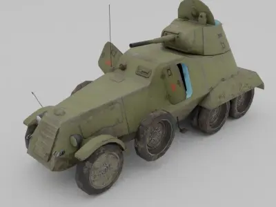 BA-11 Armored Car Low-poly 3D model