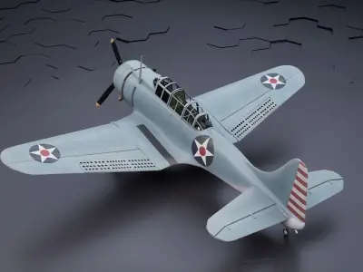 Douglas SBD Dauntless - US ww2 dive bomber 3D model