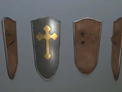 shield set 1 roman soldier Low-poly 3D model