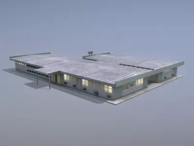 MilitaryBase PortoVelho Hospital Low-poly 3D model