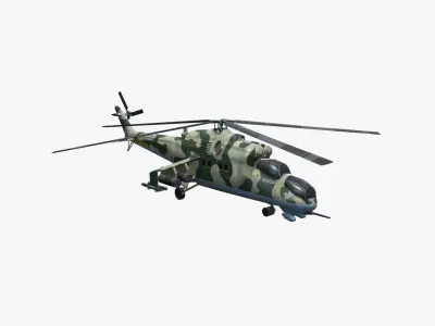 Low Poly Mil Mi-24 Low-poly 3D model