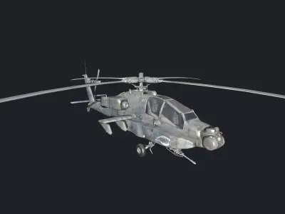 AH64 Apache 3D LowPoly Model Low-poly 3D model