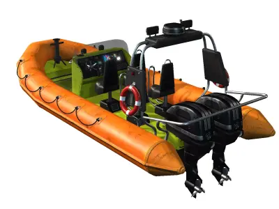 Rescue Boat Low-poly 3D model